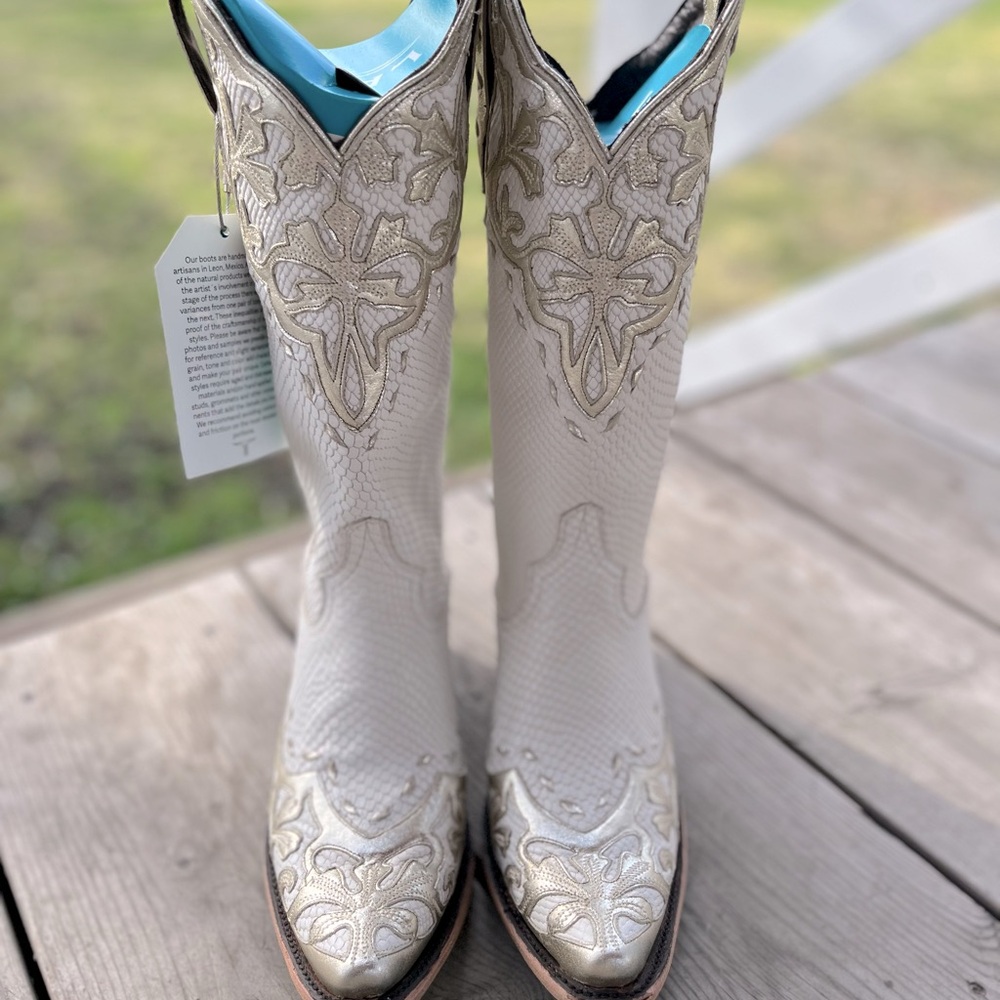 Lane Boots LILLY BOOT CREAM COBRA & CHAMPAGNE METALLIC - Picture 5 of 9